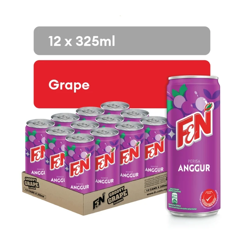 F&N Grape Soft Drink 325ml Can – 12 Cans per Carton