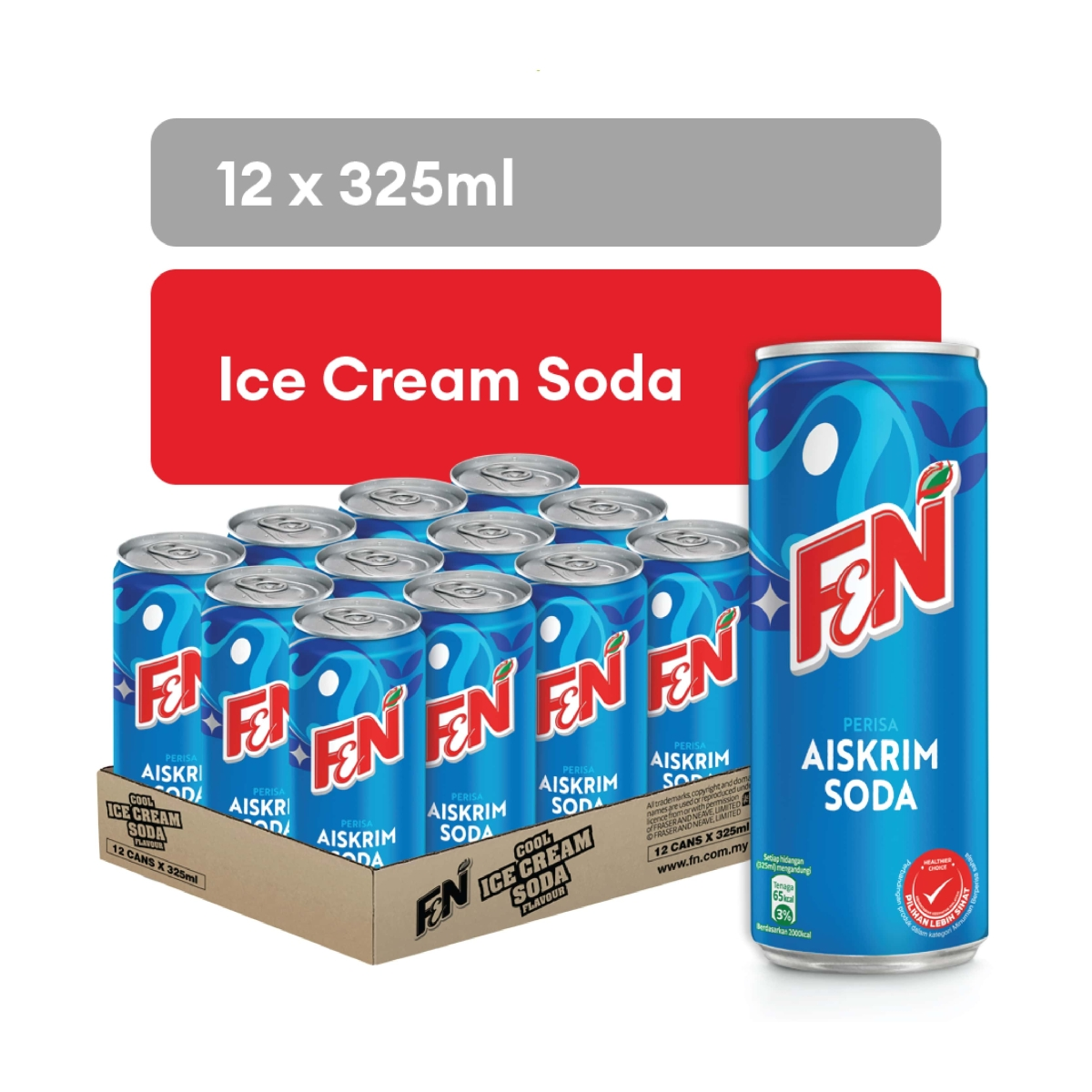 F&N Ice Cream Soda 325ml Can – 12 Cans per Carton